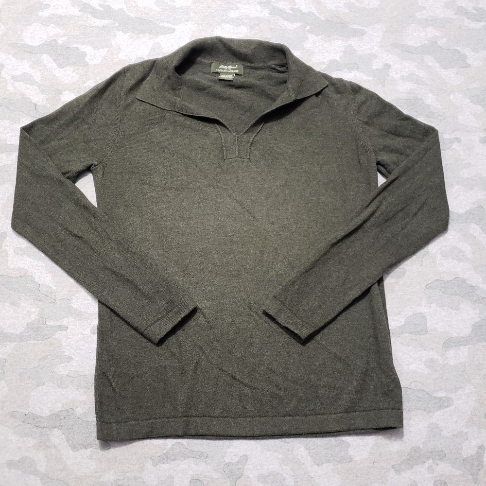 Eddie Bauer Cashmere Sweater Womens Small Green Pullover Long Sleeve